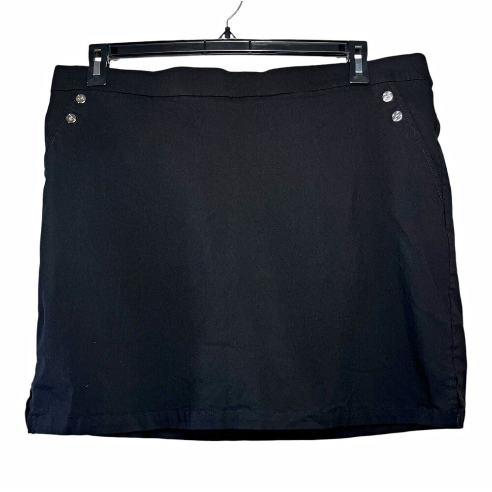 Rafaella Skort Women XXL Black  Pull-On Athletic Pockets Stretch Plus Casual